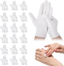 42-Pack White Cotton Gloves Unisex Soft Elastic Spa Moisturizing Eczema Hand Car