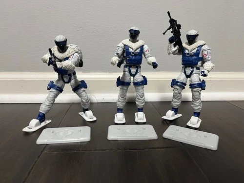 New ListingGI Joe Classified 3 COBRA SNOW SERPENT Figures Lot Retro TROOP BUILDER COMPLETE