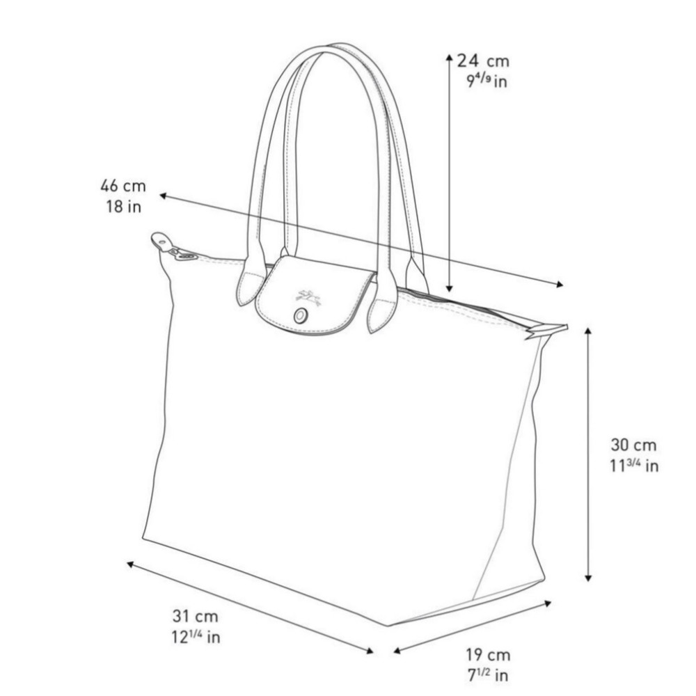 Longchamp Le Pliage Tote Shoulder Bag Recycled canvas Navy blue  L size