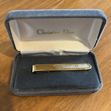 Christian Dior Tie Bar Clip Clasp Gold Silver...