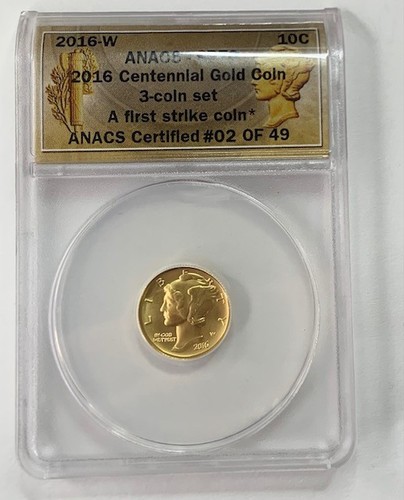 2016-W Gold Mercury Dime ANACS SP70 - Wonderful Classic With Coin Perfect Grade!