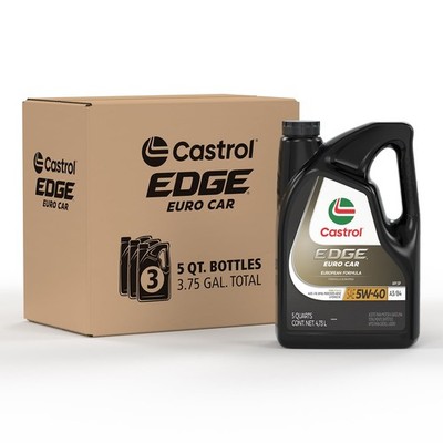 Castrol Edge Euro 5W-40 A3/B4 Advanced Full Synthetic Motor Oil 5 Quarts Pack