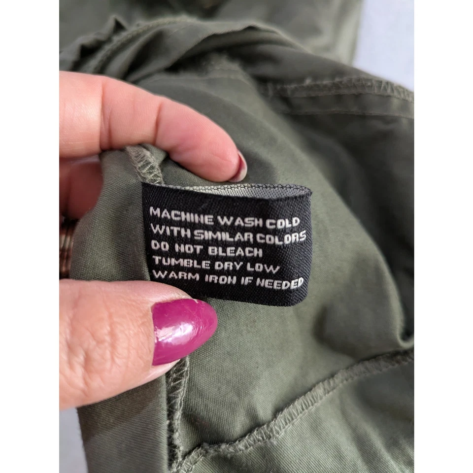 Chaqueta utilitaria militar Last Kiss para mujer S lengüeta enrollable cremallera completa cuello verde vintage Foto 4 de 4