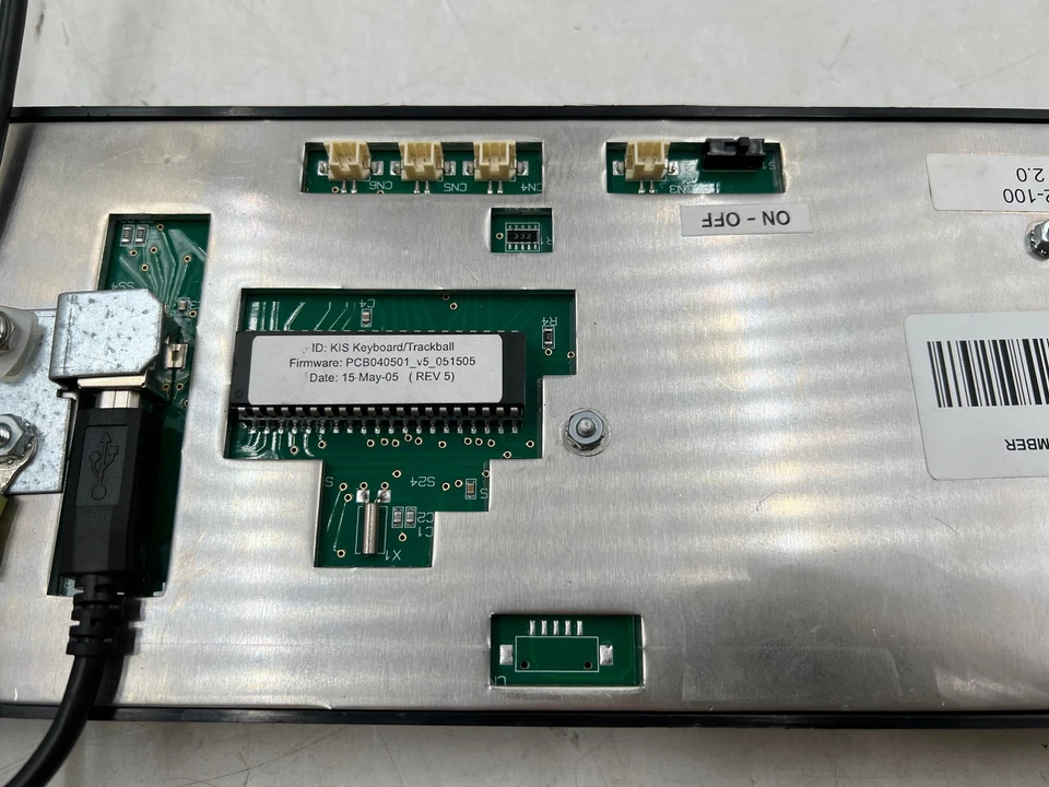 Black Industrial USB Keyboard With Mechanical Trackball Kiosk Metal Keypad - Image 4 of 4