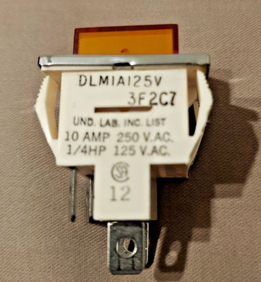Und Lab 4 Pins Push Button 10 AMP 250v AC 1/4 HP 125v AC, Old stock, Made in USA
