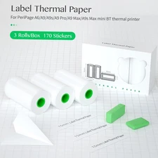 PeriPage 3 Rolls Label Thermal Paper Sticker Self-Adhesive Printable LDYE