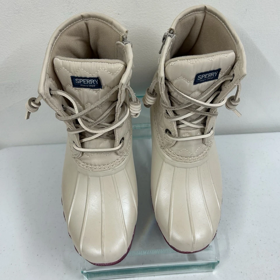 Botas de Lluvia Sperry Jóvenes Niñas 5M Agua Salada Gris Plateado Con Cordones al Tobillo STK164701 Foto 4 de 4