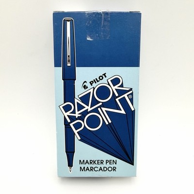NEW Pilot Razor Point Pens 11004 Blue 0.3mm Extra Fine Plastic Point Pen 1 Dozen