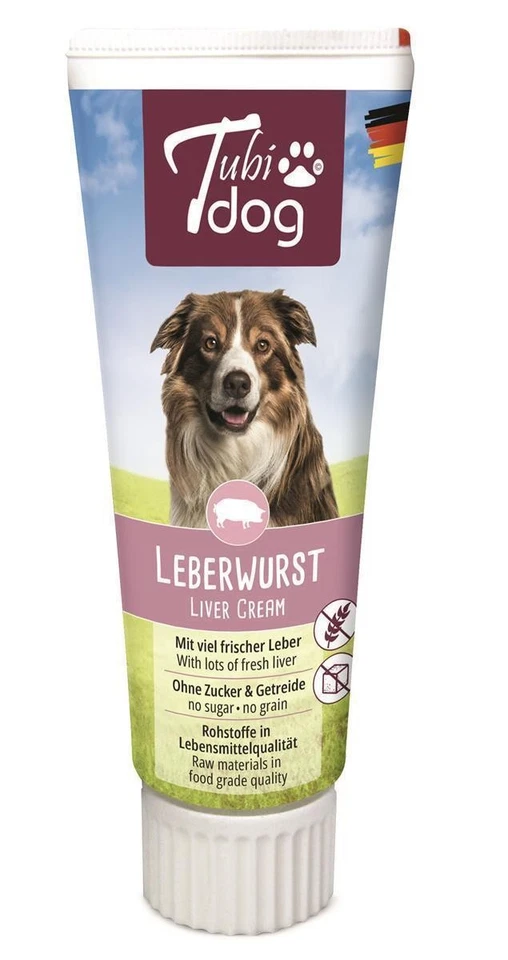 Tubi Dog Leberwurst 12 x 75g Hundeleckerli in der Tube (35,50 EUR/kg)