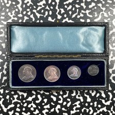 1899 Great Britain 4x Coin Maundy Mint Set Lot#OV1984 Silver! Beautiful Toning!