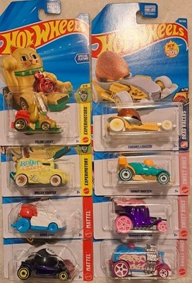  New Hot Wheels LOT OF 8 -Feline Cat ,Rollin Toaster+more 