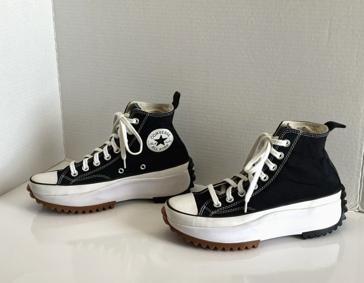 Converse Run Star Hike Women's 8 Black White Chunky Platform High Top Sneakers thumbnail 15
