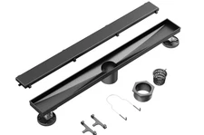 Neodrain 40-Inch Linear Shower Drain 2-in-1 Flat & Tile Insert Cover Black