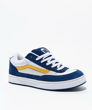VANS ESTAZZO Low Sample Skate Sneaker Blue White Yellow Men's SIZE 12