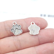 20/50PCS Antique Silver Tone PAW Print Charm Pendant, Loss of Pet Charm JHS835