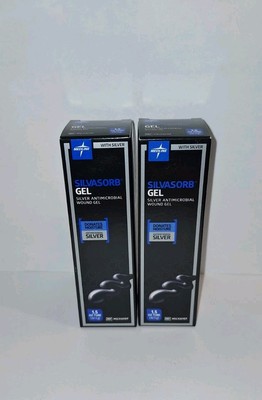 2 Silvasorb Gel Silver Antimicrobial Wound Gel 1.5 oz. Per Tube EXP 9/2027