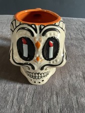 Taza de café de cerámica con calavera de azúcar del día de los muertos NUEVA