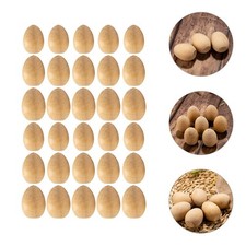 30 Pcs Eggs Painting Wood Crafts Unfinished Ornament Decorating Toy
