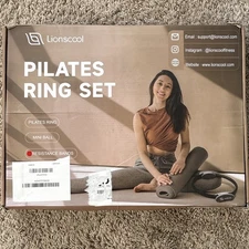 Pilates Ring Set - Resistance Circle for Home Workouts Black Lionscool