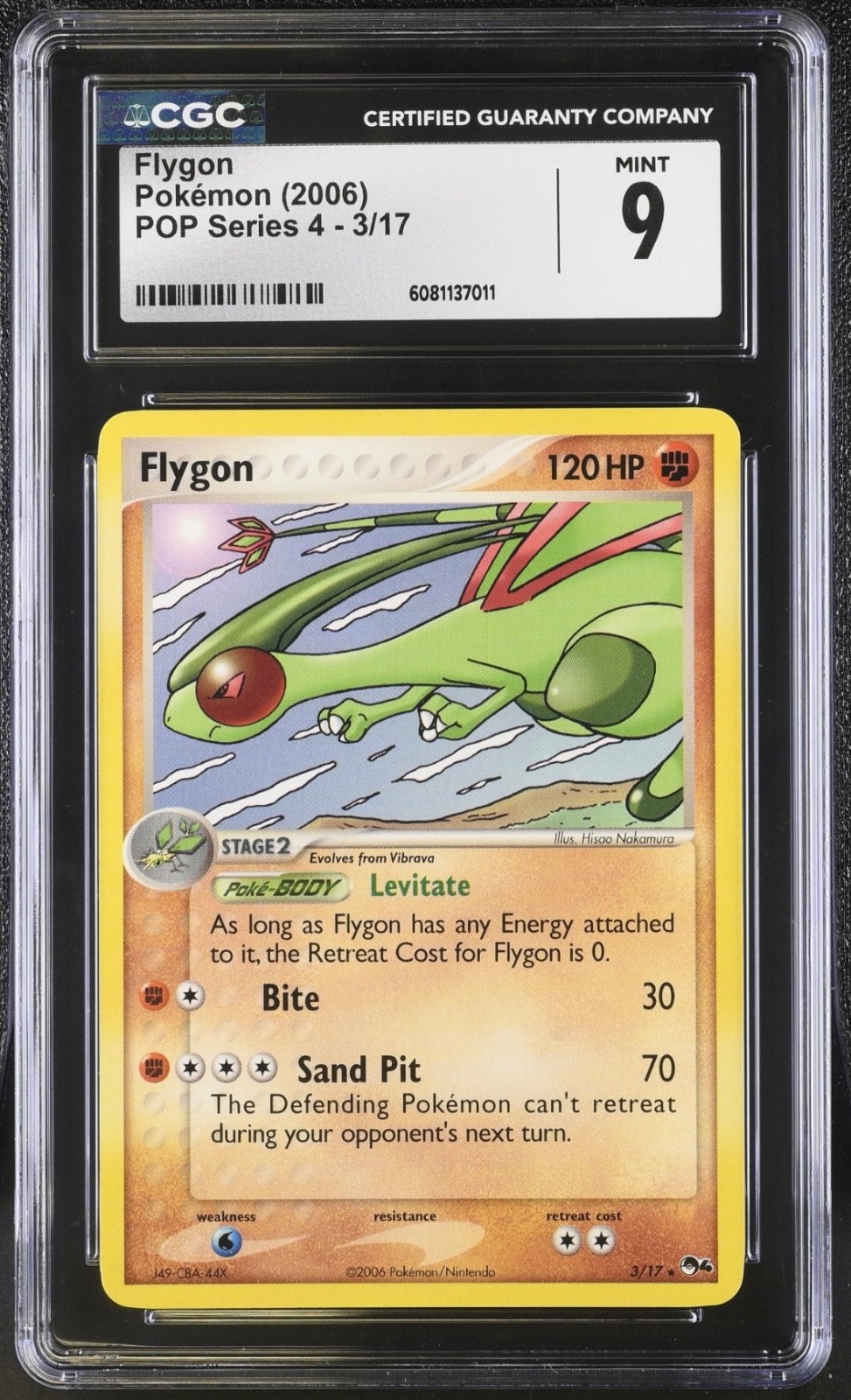 2006 POKEMON POP Series 4- 3/17 FLYGON CGC 9 (HARD TO FIND)
