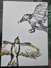 ACEO original birds at flight 2.5 x3.5 — photo 1