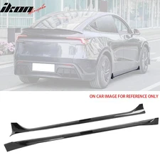 Fits 25-26 Tesla Model Y Juniper Side Skirts Gloss Black Rocker Panel Extension