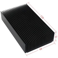 Black Aluminum Heatsink Aluminium Heat Diffusion Cooling Fin 120 x 69 x 27mm/...