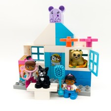 LEGO DUPLO Tierarztpraxis Tierärztin Kind Tiere 2 Figuren Hund Katze nerdycustom