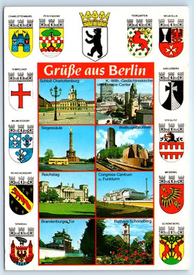 Gruss aus Berlin - Heraldic Coat of Arms - Berlin GERMANY 4x6 Postcard