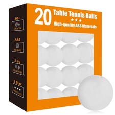 3 Star White Ping Pong Balls: 40mm Premium ABS Plastic - 20 Pack High Bounce ...
