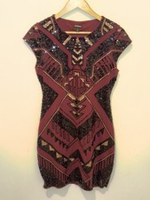 Express Dress Womens Sequin Geometric Bodycon Party Mini Cocktail M