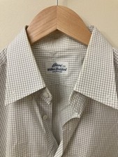 guc BRIONI Dress Shirt Gray Grid Large