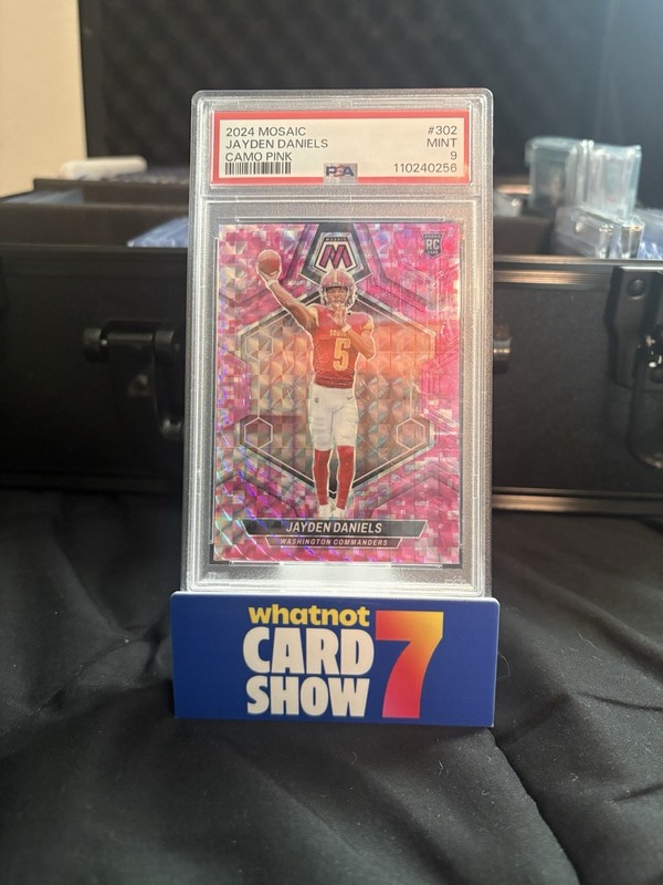 Panini 2024 Mosaic Jayden Daniels Commanders #302 Camo Pink Rookie PSA 9