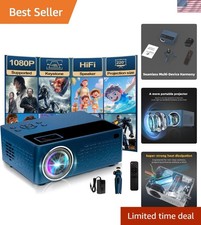 4K Smart Mini Projector - 1080P Full HD with Stereo Speakers & Cooling System