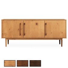 Buffet L 170 cm 3 Portes en Bois Massif avec Étagères Réglables