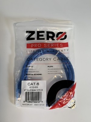 ZERO Pro Series Category 6 Blue Booted Cable- 3Ft. CAT6 (6110-003) 