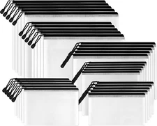 Multisize Mesh Zipper Pouch (Black, 30 Packs), Mesh Bags with Zipper