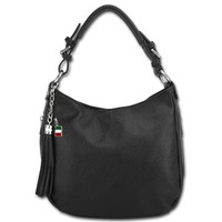 Florence Echtleder Hobo Bag Damen Schwarz Schultertasche UmhäNgetasche OTF134S