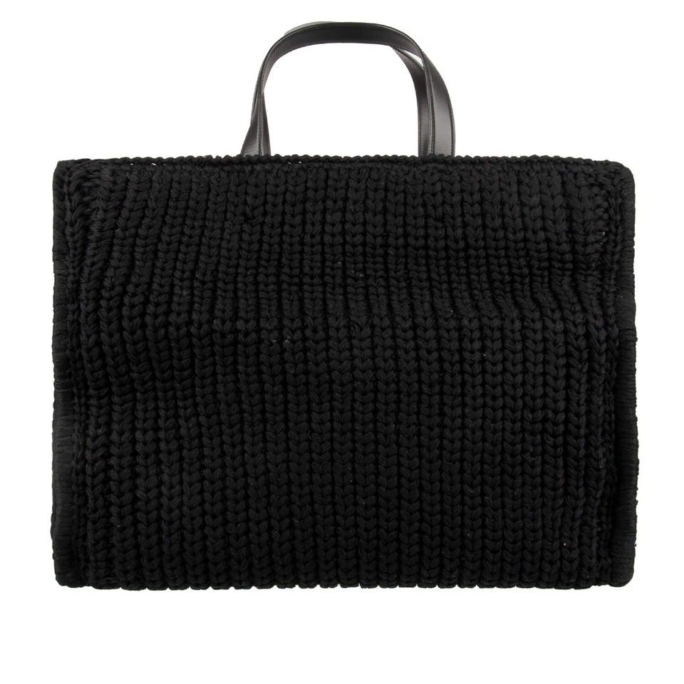 Bolso Shopper DOLCE & GABBANA Grande Tejido Crochet con Logo DG Negro Foto 4 de 4