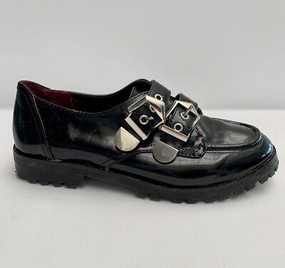 REPORT SIGNATURE BLACK PATENT LEATHER BUXTON CREEPER SILVER REPORT SIGNATURE BLACK PATENT LEATHER BUXTON CREEPER SILVER