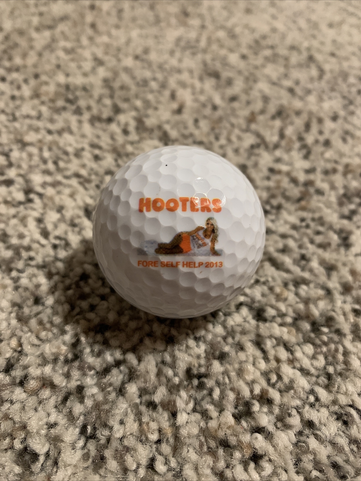 Super Rare Hooters Girl Golf Ball &ldquo;Fore Self Help 2013&rdquo;