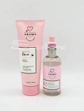 Bath  Body Works Aroma Rose Vanilla Body Cream  Body  Linen Mist Set of 2