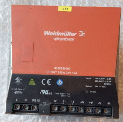 Weidmüller - CP SNT 250W 24V 10A Power Supply - 8708680000 - Used