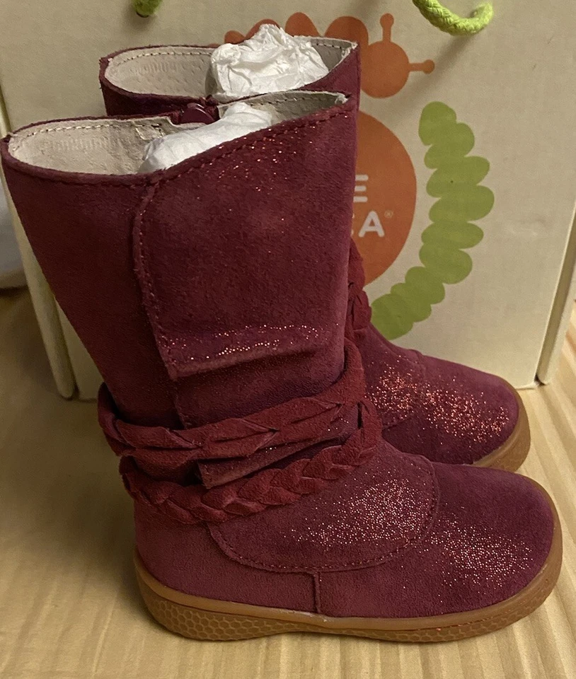 Girls NWB Livie & Luca Suede Leather Boots Shimmer Zip Up Calliope Toddler 4 M - Image 4 of 4