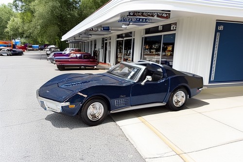 Chevrolet Corvette Blue 1:24 Scale Model Car 1970 - Picture 2 of 9