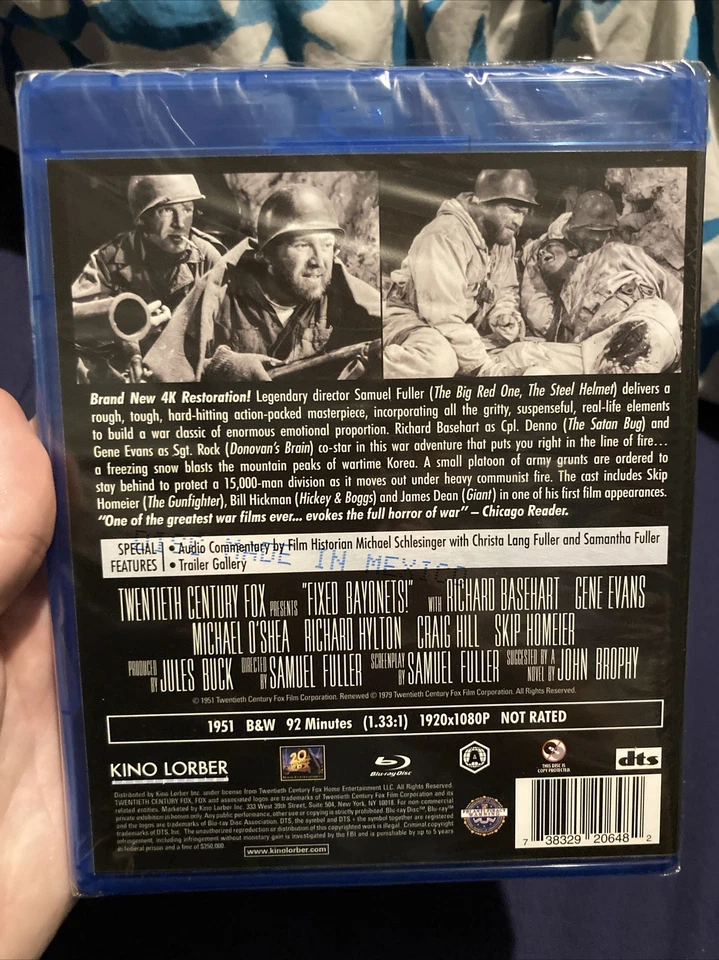 Fixed Bayonets! (Blu-ray, 1951) NEW REGION A US IMPORT SAMUEL FULLER KINO LORBER - image 3 of 4