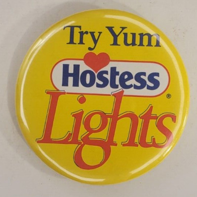 Vintage 1990 Try Yum Hostess Lights Pinback Buttons  Discontinued