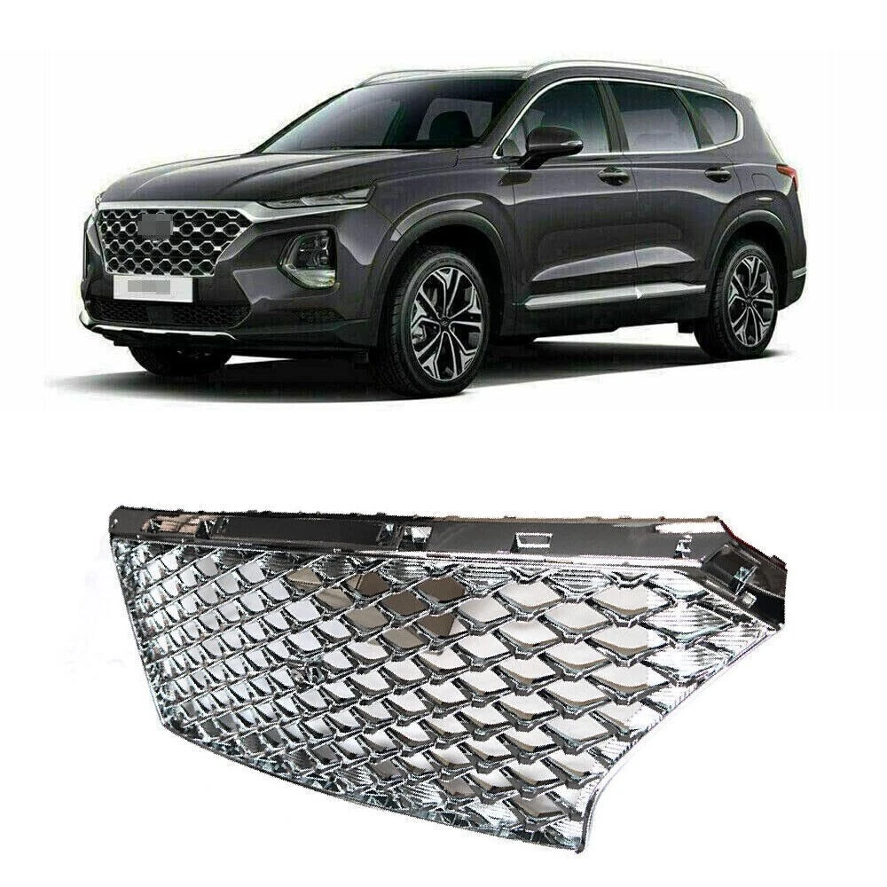 Parrilla Delantera Con Hueco Para Cámara | Hyundai Santa Fe 2019-2020 | Reemplazo Directo En ABS