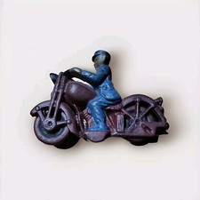 Vintage Cast Iron Patrol Police Toy Motorcycle Harley Hubley Style Reproduction