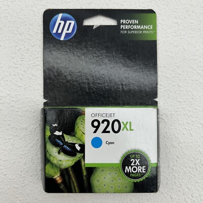 HP 920XL cyan Ink Cartridge CD974AN Genuine New Exp. Oct. 2014